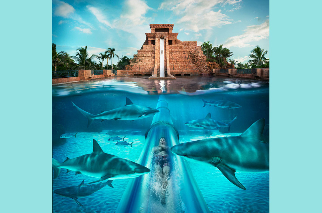スライダー付きプール「Mayan Temple」