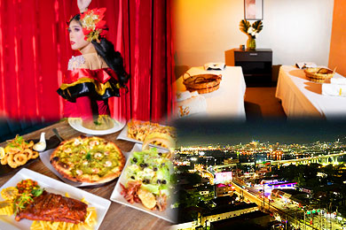 【最終日16:00～深夜便までのサヨナラパック➂】エルスパマッサージ90分＋スカイデッキ夜景ディナー＋ニューハーフSHOW「WHITE NOTE」